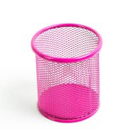 Drôtený stojan na písacie potreby ružový okrúhly 9