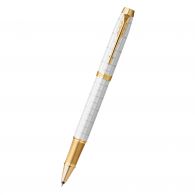 Parker IM Premium biely raster roller so zlatým kl