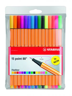 8815-1 Stabilo Point 88 liner set 15ks 0.4 mm